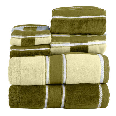 Ensemble de serviettes 6 pièces Lavish Home - Accessoires de salle de bain 100% coton 525 g / m² - 2 serviettes de bain, 2 serviettes à main et 2 débarbouillettes - Draps de bain doux et absorbants pour la douche, la salle de sport, le dortoir et le spa