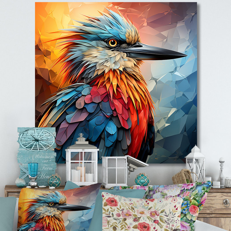 «Bird Cubist Skies I» sur toile, H 36 po x l 36 po x P 1,5 po, Toile tendue