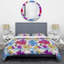 Multicolor Botanical Flowers - Ensemble de housse de couette floral - Polyester microfibre-1918396939