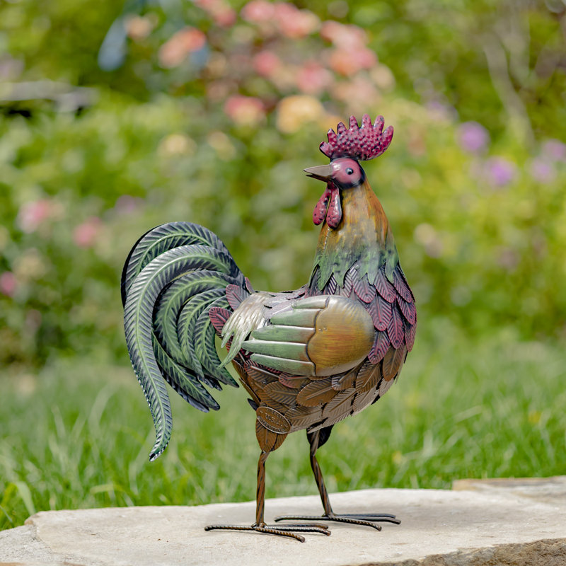 Statue coq John avec tête tournée