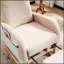 Chaise berçante moderne avec pieds en bois massif, fauteuil oscillant rembourré avec poche latérale et repose-pieds, dossier haut pour un confort ultime