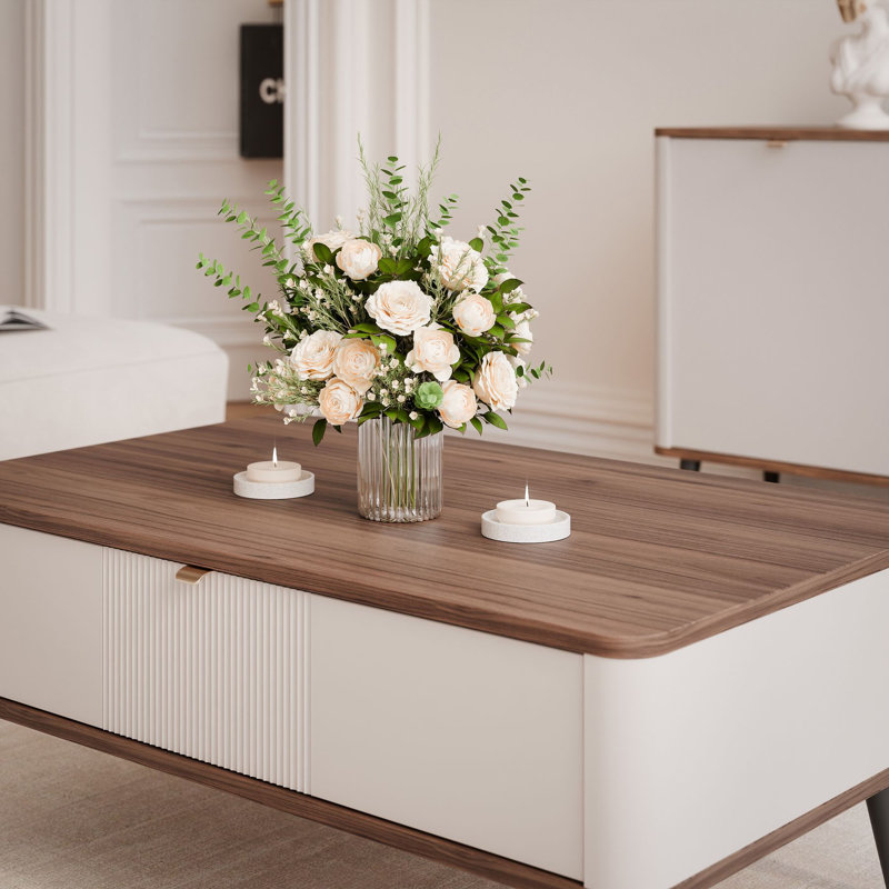 Tasa Coffee Table with Storage, Walnut, Wood