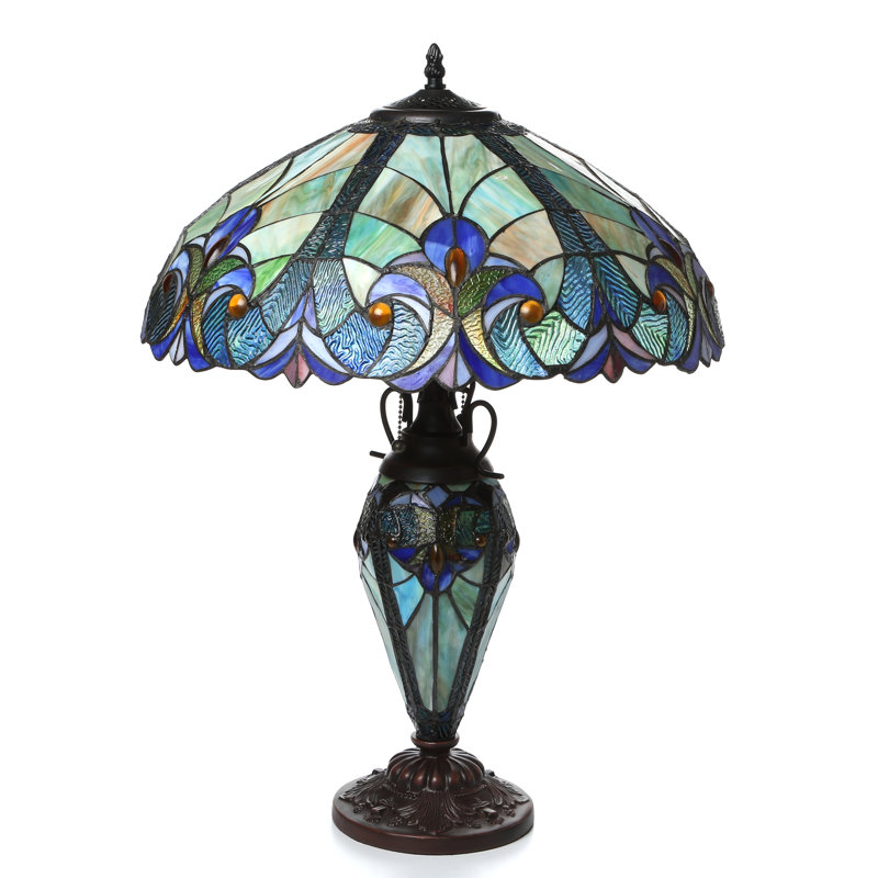 Lampe de table noir/bleu 26 po Beley