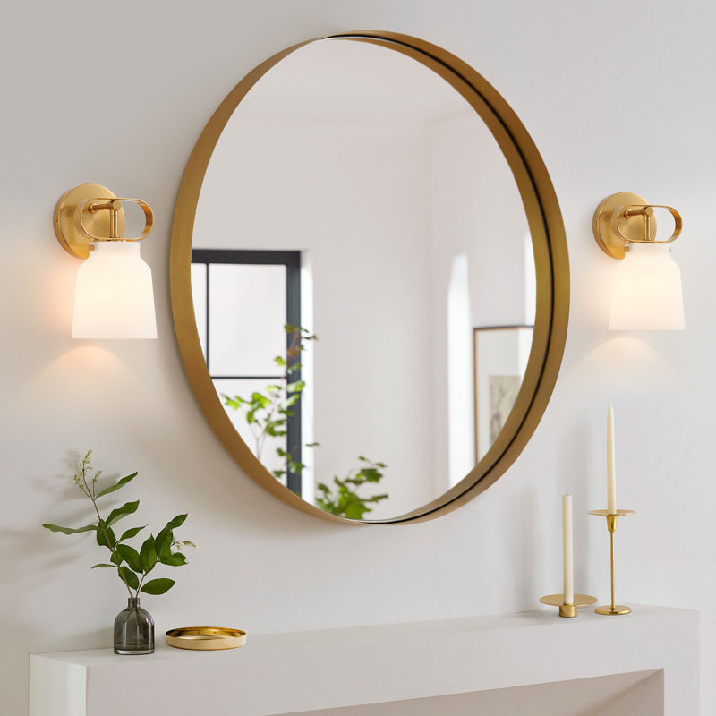 1- Light White Glass Wall Sconce