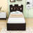 Eddra Size Multifunctional Platform Bed with LED Headboard,  Storage, and Pull-Out Twin Trundle-979544705-997466541