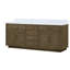 84 po Meuble-lavabo double en chêne gris avec rangement en bois massif et en largeur, largeur x 22 profondeur, construction à assemblage rapide, aspect utilisé-31085203
