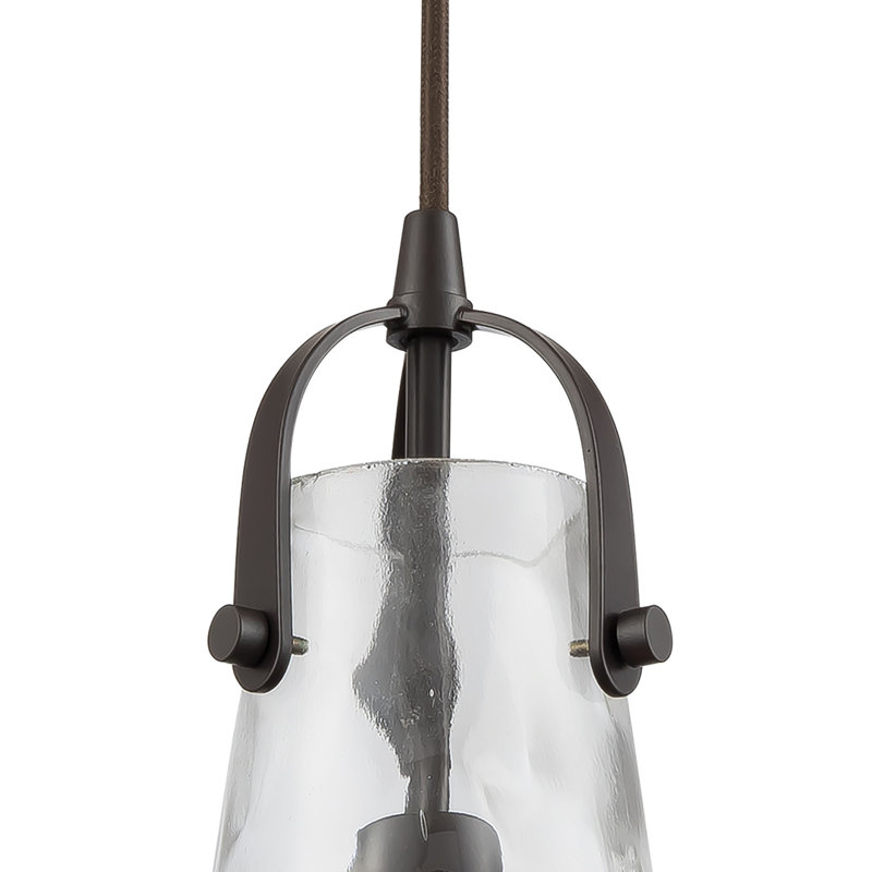 Mini-luminaire suspendu en verre formé à la main à 8 lumières de 1 po de largeur - Bronze huilé