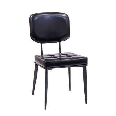 Tufted Side Chair in Black