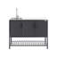 3 Piece Outdoor Kitchen Set with Sink MAENZA Metal Black