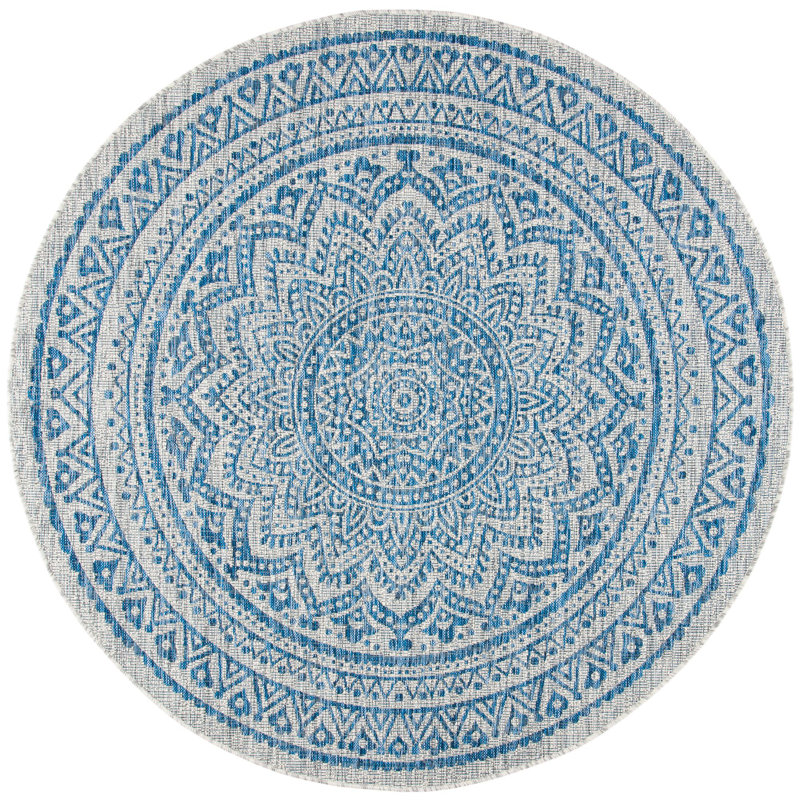 Amedee Performance Floral Indoor/Outdoor Area Rug, Round 7'1