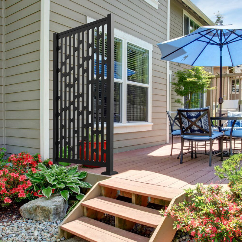 Black Rectangular Polypropylene UV Resistant Decorative Screen Panel