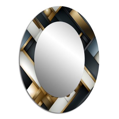 Vallauris - Black Modern Oval Wall Mirror