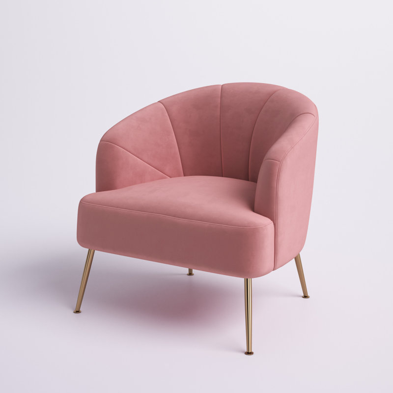 Fauteuil en velours large 31,5 po Liparit, Rose