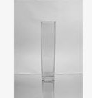 Vase carré en verre, H 14 po x l 3 po x p 3 po