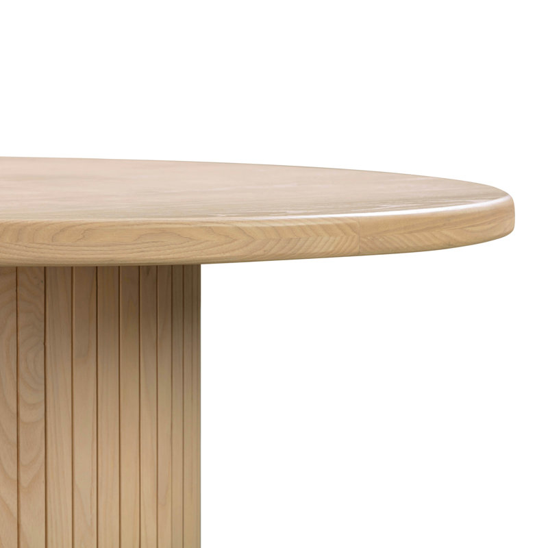 Tov Furniture Chelsea Natural Oak Wood Round Dining Table, Natural Ash