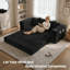 Canapé-lit Teddy sans cadre, canapé-lit en velours côtelé sans cadre avec porte-gobelets, rangement latéral et mousse haute densité de 30 pouces, canapé-lit comprimé au sol-1112489468