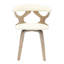 Chaise de salle à manger en bois Howzell revêtue de cuir avec structure en bois de peuplier teint et dossier ouvert-875269931
