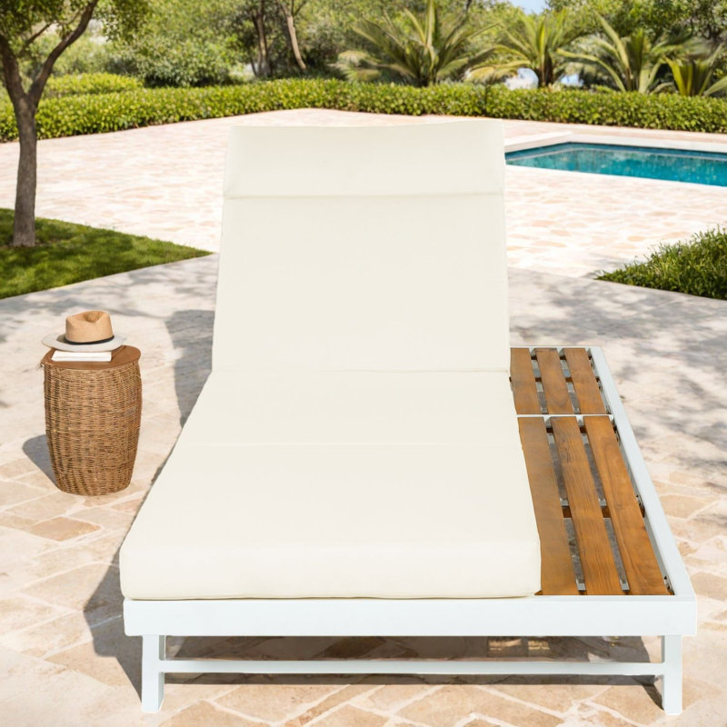 Méridiennes de patio réglables, chaise de patio moderne en bois d'acacia