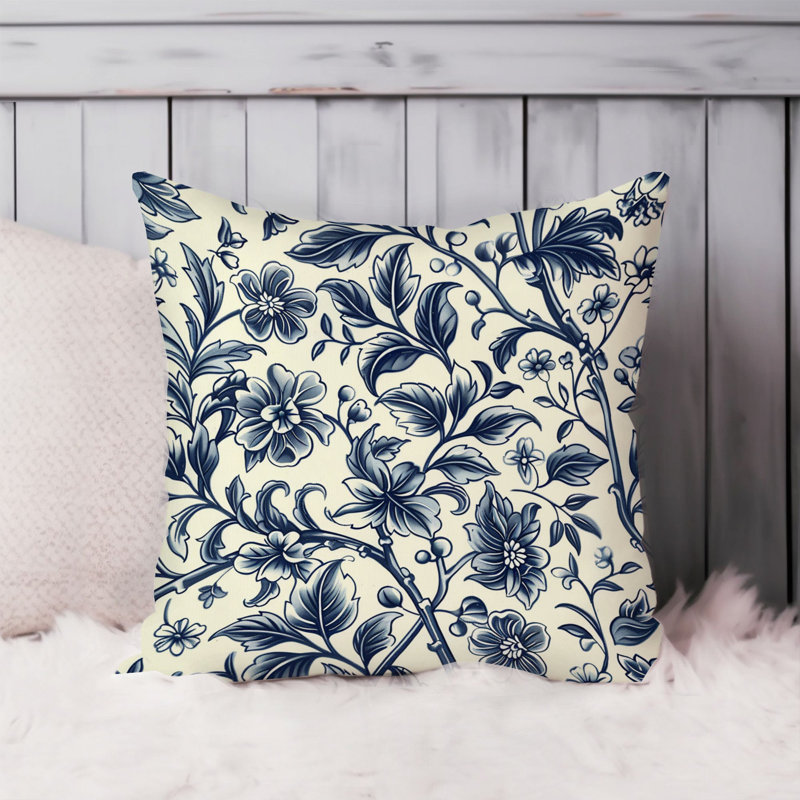Botanical William Morris Blue Plants Damask Pattern VII Classic