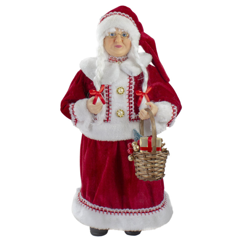 Figurine de Noël debout 18 po avec panier de cadeaux
