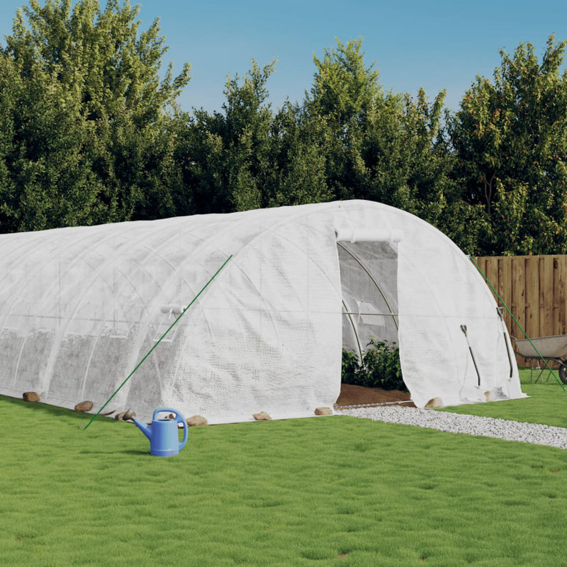 Bristyn Hobby Greenhouse, 230cm H x 1200cm W x 500cm D, White