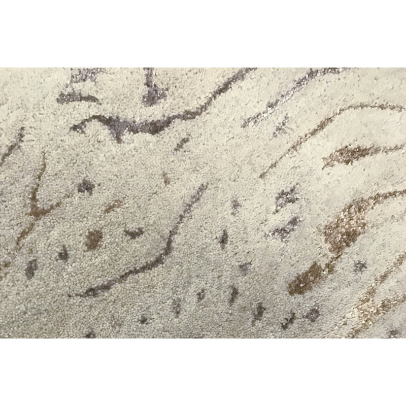 Hand-Knotted High-Quality Beige and Gold Area Rug