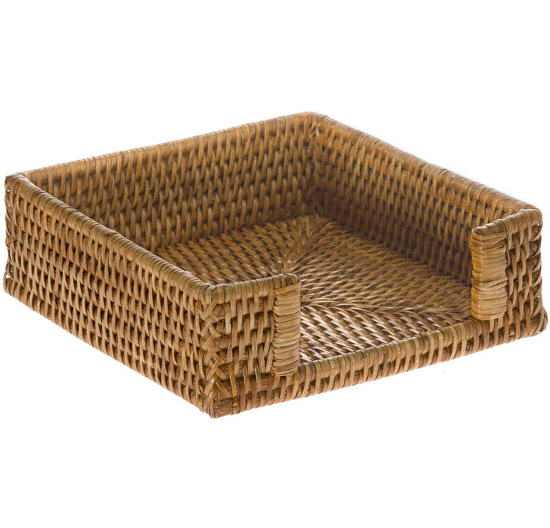 Everard Rattan Flat Napkin Holder, Honey Brown