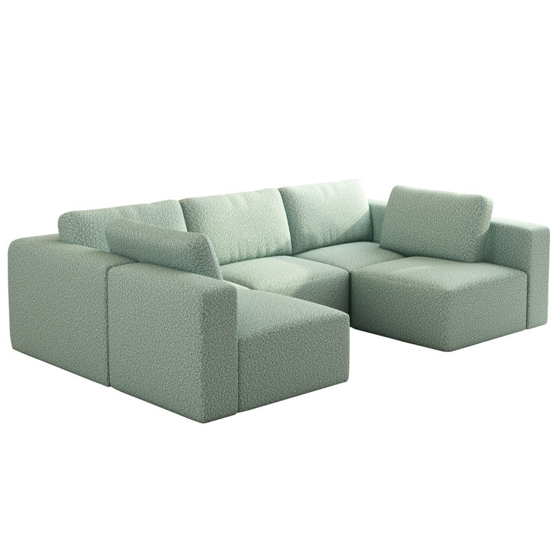 Canapé modulaire avec méridienne. Canapé-lit modulaire. Sac à ressorts en mousse compressée pour un sommeil réparateur. Facile à assembler, propre 104,32 * 70,86. Méridienne convertible. Et printemps. Aucune installation requise.