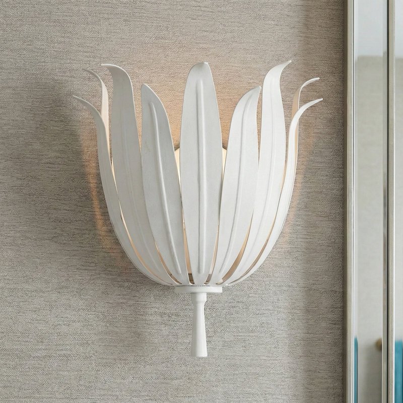 Steel Flush Mounted Sconce, White