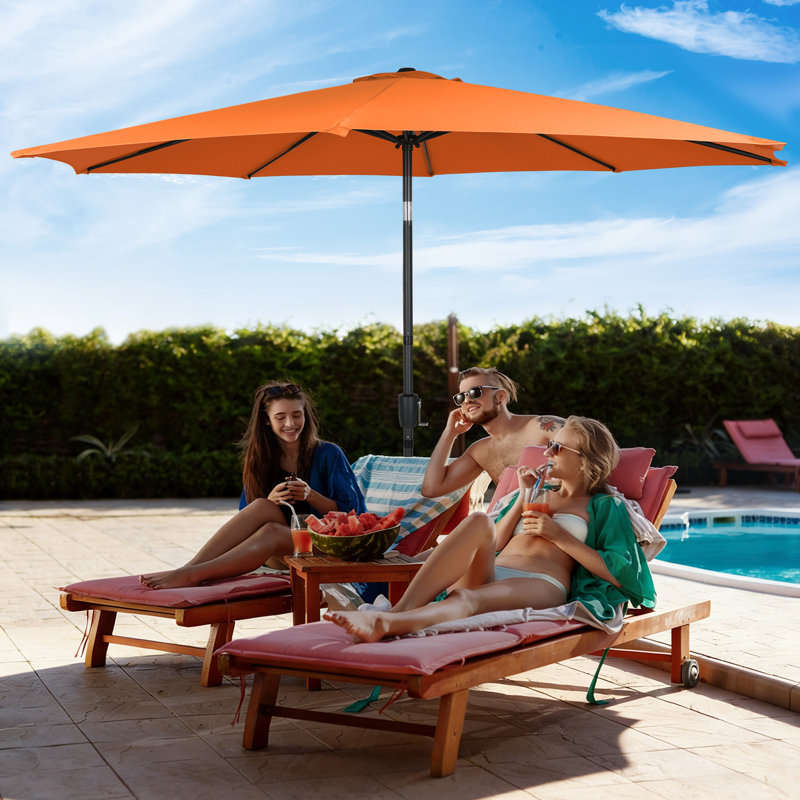 3m Large Paraso With UV, Garden Sun Shade Canopy Patio With Crank Tilt, Outdoor Umbrella  , Orange