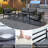 Decksplore 4-Piece Metal Patio Conversation Set with Deep Cushions, Tempered Glass Table, Weather-Resistant Outdoor Sofa Set