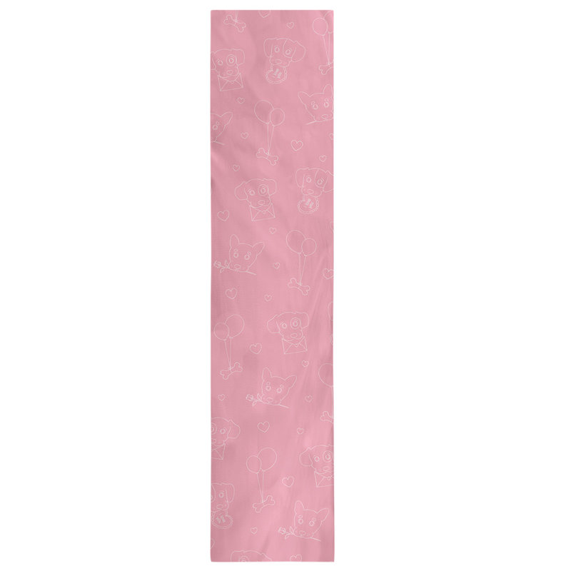 Chemin de table à la fête des chiens saint-valentin hol, L 72 po x l 16 po, Rose, Polyester