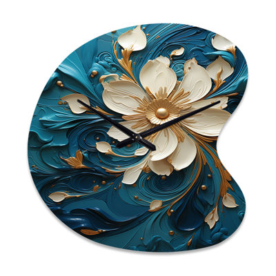 Horloge murale Majestic Motion Teal Spiral II - Abstract Spirals