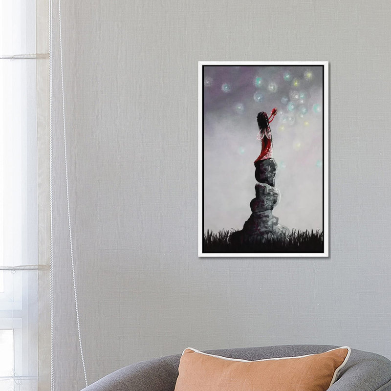 Little Garnet Fairy - Print on Canvas, 66.04 cm H x 45.72 cm W, White Framed