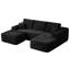 Canapé d'angle modulaire 3 pièces en forme de U Cloud 104 po noir avec méridienne à droite - Aucun assemblage requis