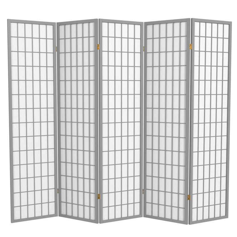 Paravent Shoji pliable Alex 70'' H, 5, Gris