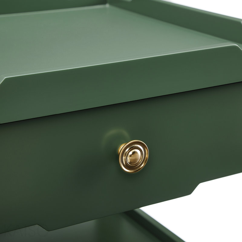 1-Drawer Bedroom Nightstand, Green