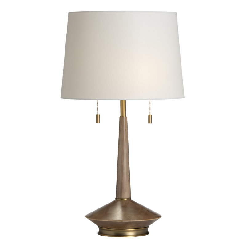 28.75" Metal Table Lamp With White Shade