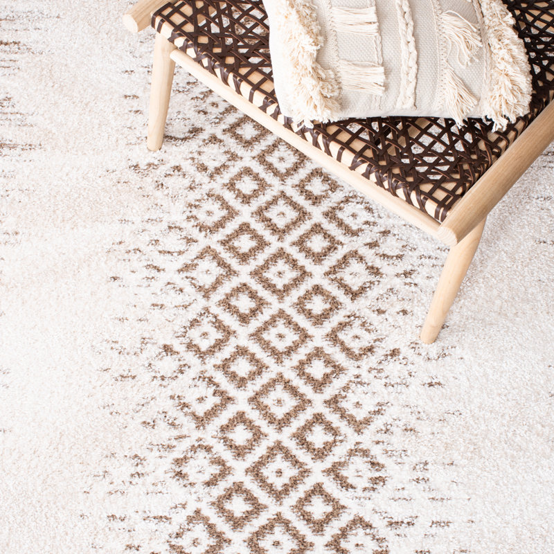 Welton Moroccan Tassel Shag Performance Geometric Rug, Square 6'7"