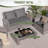 4-Piece Outdoor Wicker Sofa Set with Loveseat, Cushioned Seating & Glass Coffee Table-1592485765