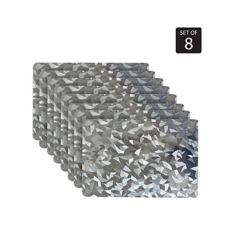 Vinyl Geometric Rectangle Placemat, Silver