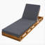 ENSEMBLE DE CHAISE LONGUE EN BOIS D'ACACIA AVEC COUSSIN LÉGÈRE (PLI ET PLI triple) - ASSORTIR LA VERSION GRIS FONCÉ-490742488