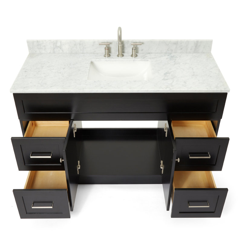 Ensemble de meuble-lavabo simple 55 po Partham, Noir