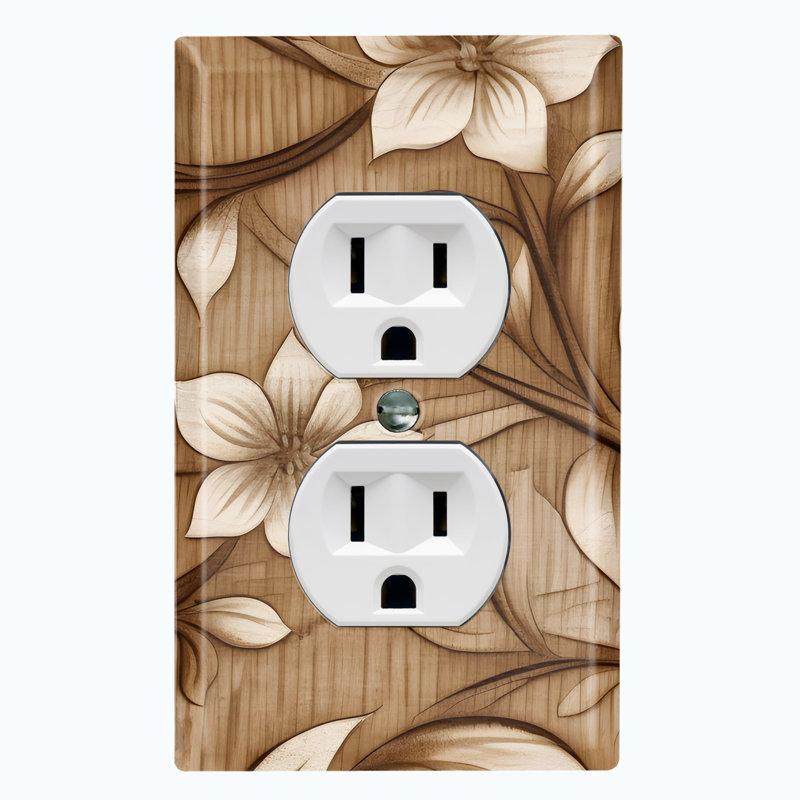 Copper Rust Patina Teal Print 1 - Gang Duplex Outlet Standard Wall Plate