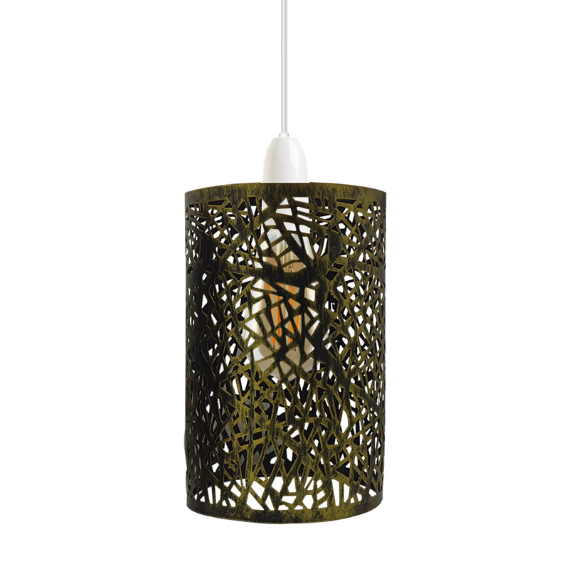 25cm H Metal Drum Lamp Shade ( Uno ), Brushed Brass