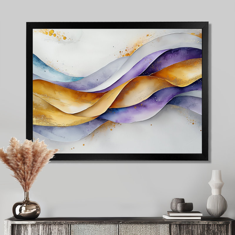 Amaral - Abstract Wall Art, H 30 po x l 40 po, Cadre simple, Noir