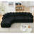 127''  Large Sectional Sofa ,Elegant Curved Design ,High-Resilience Foam ,Ten Back Cushions,L-Shape Left Sofa,No Assembly  Required(-Soft Fabric)-943504273