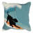  Surfing Dog Ocean Outdoor Square Pillow Cover & Insert
