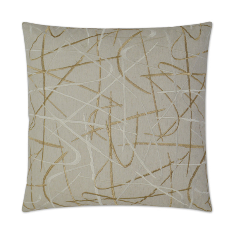 Scribble Pillow Cover & Insert, Gold, Square 24"