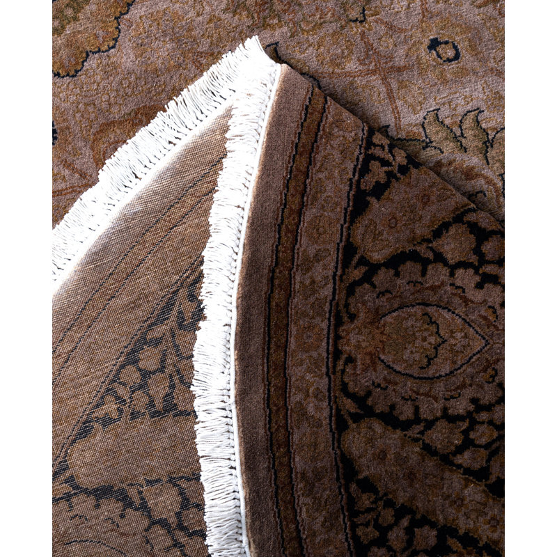 Overdyed Hand-Knotted Wool Modern-Contemporary Brown Area Rug 6' 1" x 6' 1"